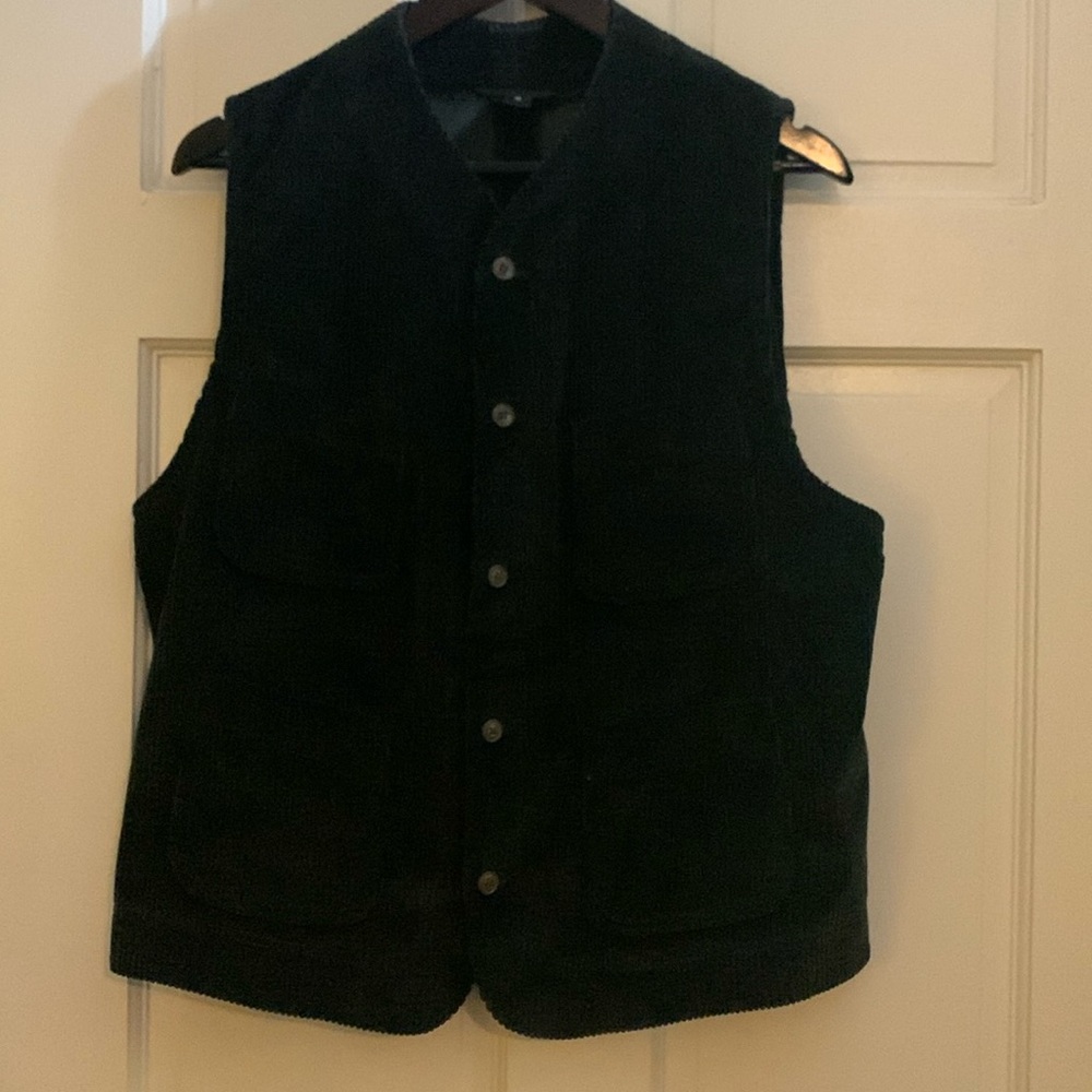 Rick Pallack corduroy vest. Dark gray. Med.